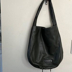 Marc By Marc Jacobs Black Pebbled Leather Shoulder Handbag Hobo